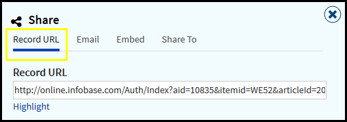 Share Record URL